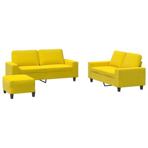 vidaXL sofas&aelig;t 3 dele stof lysegul