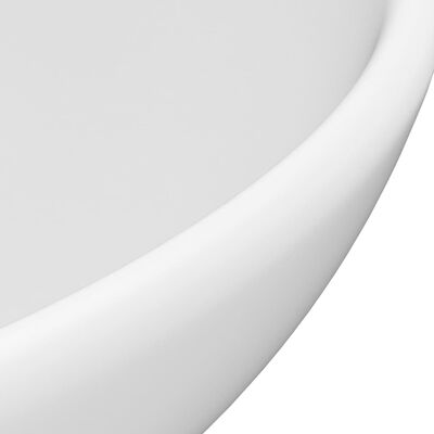 vidaXL luksuriøs badeværelsesvask 32,5x14 cm rund keramisk mat hvid