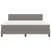 vidaXL Box spring seng med madras med LED Gr&aring;brun 180 x 200 cm Stof