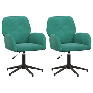 vidaXL Drejestole 2 stk. 54 x 55 x 90 cm Turkis Fl&oslash;jl