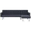 vidaXL L-formet sovesofa m&oslash;rkegr&aring; polyester