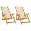 vidaXL Strandstol 2 stk. Brun Massivt Akacietr&aelig;