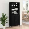 vidaXL Highboard Sort eg 69,5 x 34 x 180 cm Konstrueret tr&aelig;