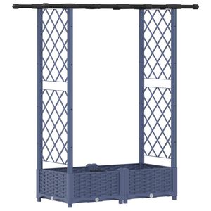 vidaXL H&aelig;vet Bed med Trellis og Tag Gr&aring; 122,5 x 40 x 121 cm PP