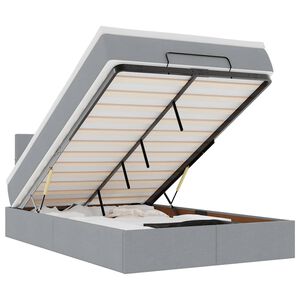 vidaXL ottoman seng med madras 120x200 cm stof lysegr&aring;