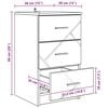 vidaXL Natskab med skuffe artisan eg 38 x 38 x 66 cm Konstrueret tr&aelig;