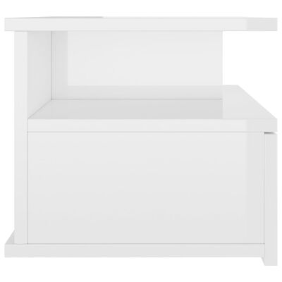 vidaXL svævende natbord 40 x 31 x 27 cm spånplade hvid højglans