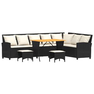 vidaXL 5-personers havesofa med hynder polyrattan beige