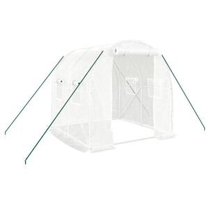 vidaXL drivhus med st&aring;lstel 4 m&sup2; 2x2x2 m hvid