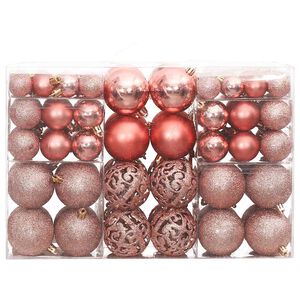 vidaXL julekugler 100 stk. 3 / 4 / 6 cm lyser&oslash;d og rosa