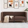 vidaXL 2-personers Chesterfield-sofa kunstl&aelig;der brun