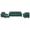 vidaXL sofas&aelig;t 4 dele med puder velour m&oslash;rkegr&oslash;n