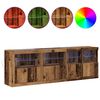 vidaXL Sideboard Gammelt træ 202 x 37 x 67 cm Konstrueret træ