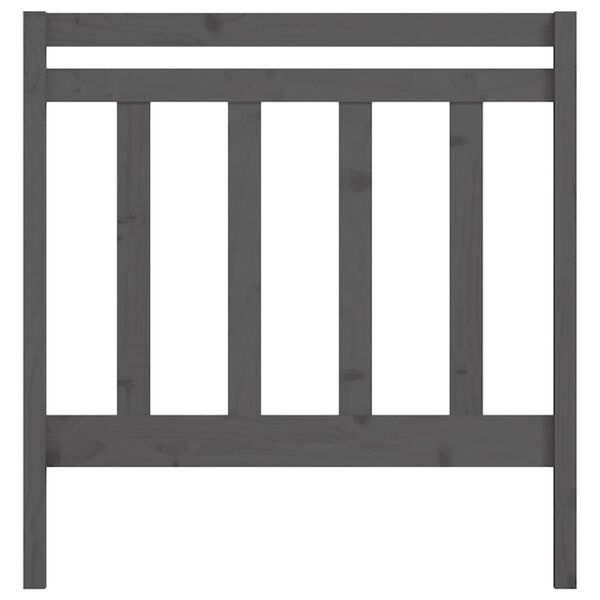 vidaXL sengegærde 106x4x100 cm massivt fyrretræ grå