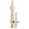 vidaXL Gulv-til-loft kattetr&aelig; med sisalstamme Cremefarvet 257-283 cm