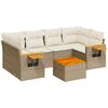 vidaXL sofas&aelig;t til haven 7 dele med hynder polyrattan beige