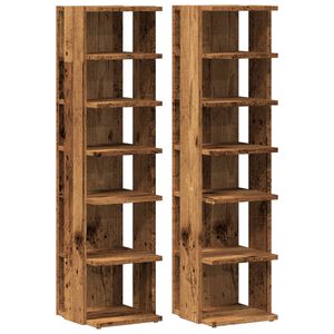 vidaXL skoskabe 2 stk. 28x27x102 cm konstrueret tr&aelig; gammelt tr&aelig;-look