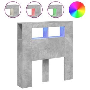 vidaXL sengegavl m. LED-lys 100x18,5x103,5 cm konstrueret tr&aelig; betongr&aring;