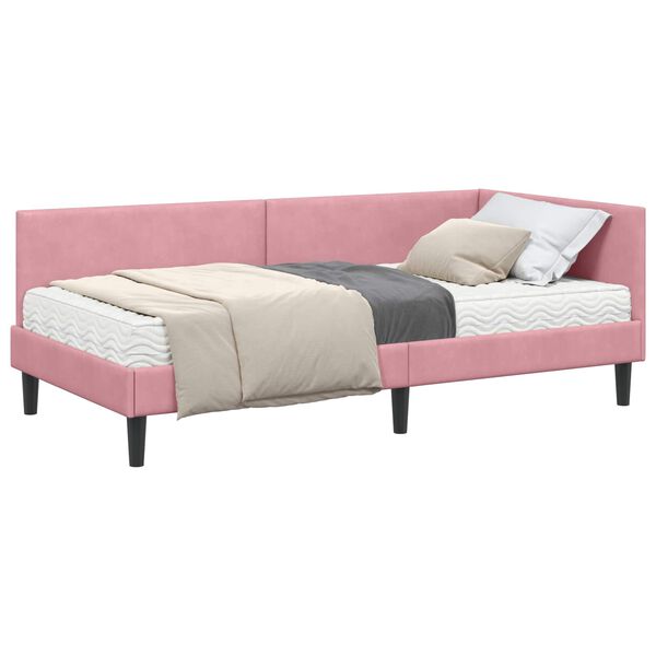 vidaXL Hj&oslash;rnesengramme med Madras Andet med hovedg&aelig;rde 2 pcs Gr&aring; Fl&oslash;jl