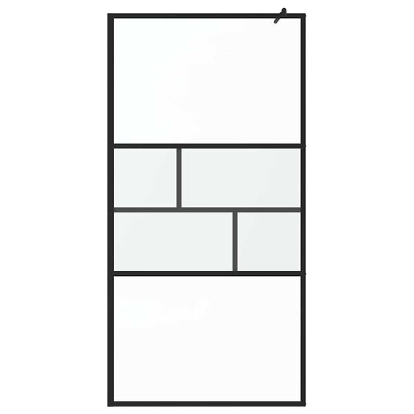 vidaXL Walk-in brusev&aelig;g Sort 80 x 195 x 0.5 cm Glas og Aluminium