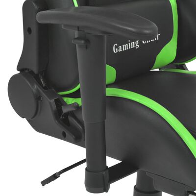 vidaXL kontorstol i racerdesign med lænefunktion og fodstøtte grøn