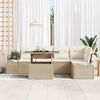 vidaXL Havesofa Sæt med pude 6 pcs Beige polyrattan