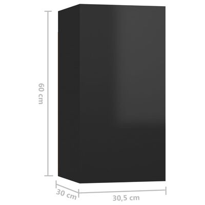vidaXL tv-skabe 4 stk. 30,5x30x60 cm spånplade sort højglans
