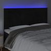 vidaXL sengegavl med LED-lys 160x5x118/128 cm fl&oslash;jl sort