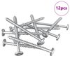 vidaXL Tr&aelig;skruer 12 pcs S&oslash;lv M6 x 70 mm St&aring;l