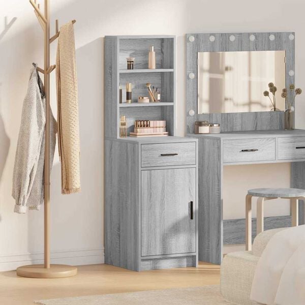 vidaXL Highboard Grå Sonoma 40 x 40,5 x 135 cm Konstrueret træ