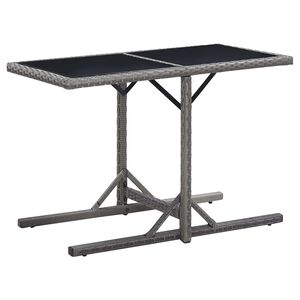 vidaXL havebord 110x53x72 cm antracitgr&aring; glas og poliratanas