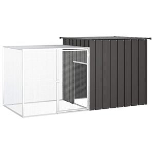 vidaXL h&oslash;nsehus 200x91x100 cm galvaniseret st&aring;l antracitgr&aring;