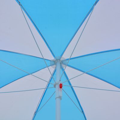 vidaXL strandparasol/strandtelt 180 cm stof blå og hvid