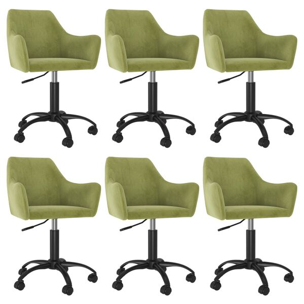 vidaXL drejelige spisebordsstole 6 stk. fl&oslash;jl lysegr&oslash;n