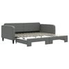 vidaXL daybed med udtr&aelig;k 100x200 cm stof m&oslash;rkegr&aring;