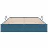 vidaXL Opbevaringsseng med madras M&oslash;rk bl&aring; 140 x 190 cm Fl&oslash;jl