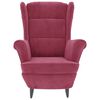 vidaXL lænestol med vingeryglæn og fodskammel fløjl vinrød