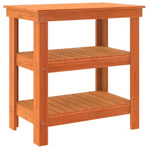 vidaXL Arbejdsb&aelig;nk med hylde 78,5 x 50 x 80 cm Massivt fyrretr&aelig;