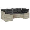 vidaXL Sofa S&aelig;t med pude 6 pcs Lysegr&aring; polyrattan