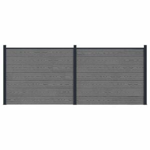 vidaXL Hegnspanel 2 pcs WPC og Aluminium Gr&aring;