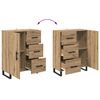 vidaXL Highboard med skuffe 2 pcs Artisan Egetr&aelig; Konstrueret tr&aelig;