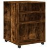 vidaXL sidebord med hjul 55x60x78 cm konstrueret tr&aelig; r&oslash;get egetr&aelig;