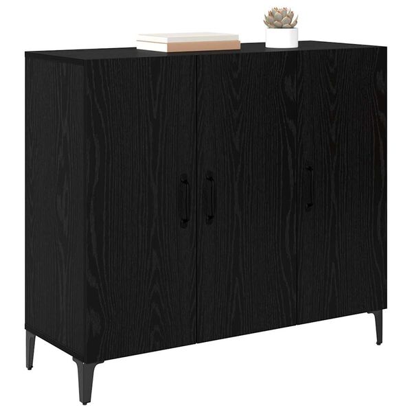 vidaXL Sideboard Sort eg 34 x 90 x 80 cm Konstrueret tr&aelig;