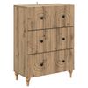 vidaXL Skuffeskab 66 x 34,5 x 90 cm Konstrueret tr&aelig; Artisan-eg