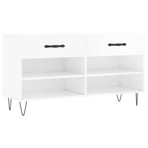 vidaXL skob&aelig;nk 102x35x55 cm konstrueret tr&aelig; hvid h&oslash;jglans