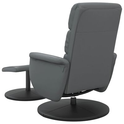 vidaXL lænestol med fodskammel kunstlæder grå