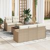 vidaXL Havesofa S&aelig;t 6 pcs Beige Poly rattan