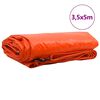 vidaXL Tarpaulin 650g / m&sup2; Orange 3,5 x 5 m L&aelig;rred med PVC-bel&aelig;gning