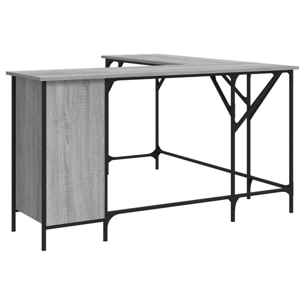 vidaXL skrivebord 141x141x75 cm konstrueret træ grå sonoma-eg