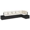 vidaXL Havesofa S&aelig;t 6 stk. Sort og Cream polyrattan